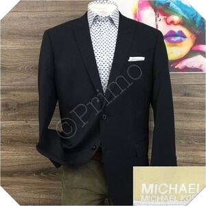 MICHAEL KORS Mens Blazer Sport Coat‎ Casual Jacket Size 48R Blue Wool Suit
